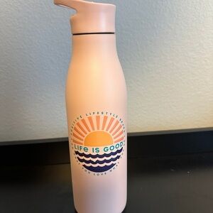 Life Is Good Pink Accent Water Bottle
